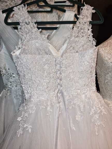 Suknia ślubna #28 biała princessa koronka regulacja rozmiar 42 XL