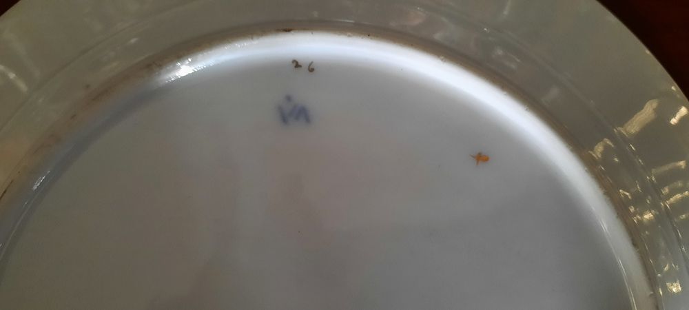 Par pratos Vista Alegre VA azul séc XIX