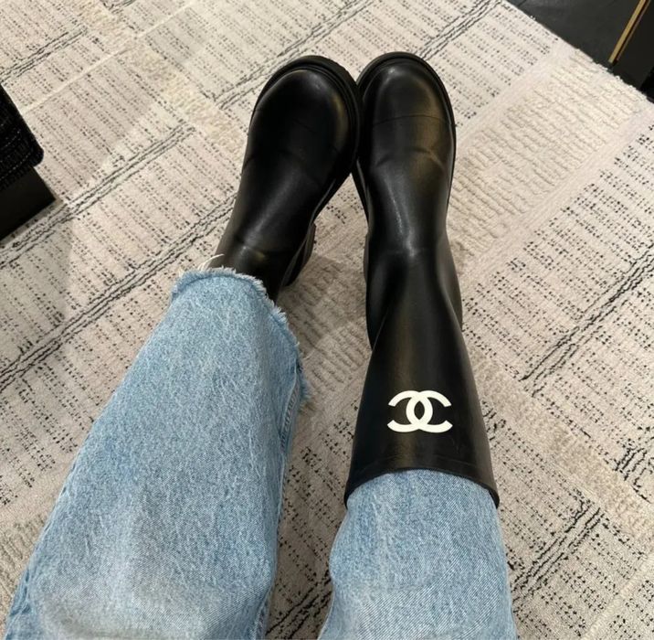 Гумові чоботи chanel шанель чобітки