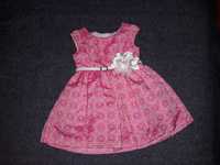 Sukienka 74 dla dziewczynki różowa z paseczkiem