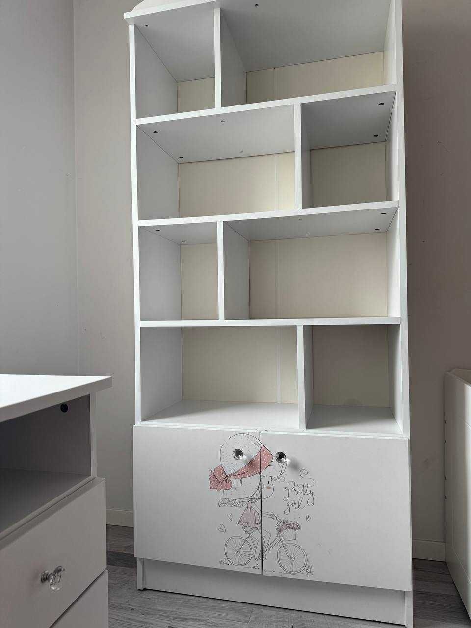 Regał dziecięcy 190x80x40 z szafką – biały