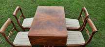 Biedermeier klepiak 160x70 + 4 krzesła