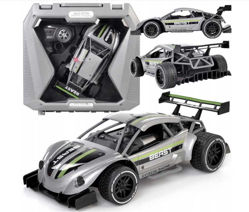 Metalowe auto RC w walizce 065646