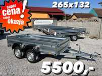 Zaslaw 265T  ‼️2025 Nowa przyczepka dwuosiowa super mocna 265x132 Kat B DOSTAWA‼️