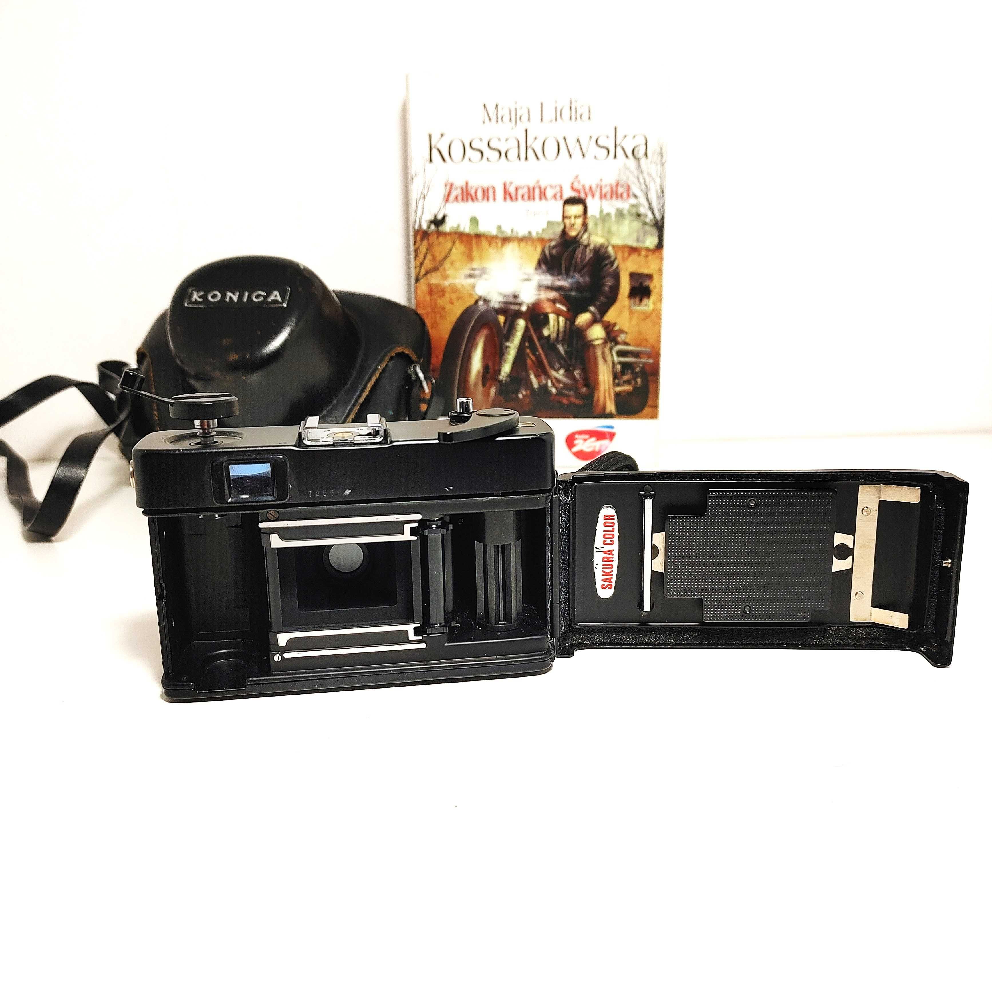 Analogowy kompaktowy  Dalmierz KONICA C35 Automatic 1971 r z FUTERAŁEM