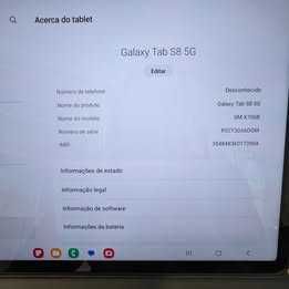 Tablet Samsung Galaxy S8 5g 256GB com capa, capa teclado e caneta