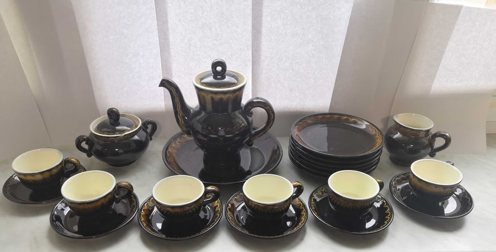 Кофейный сервиз Конаковский фаянсовый завод, винтаж СССР, 15 предметов