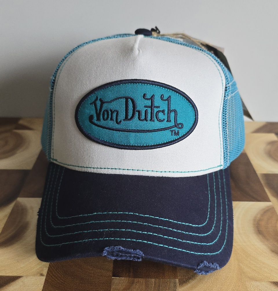 Biało niebieska czapka trucker Von Dutch SUM BLU