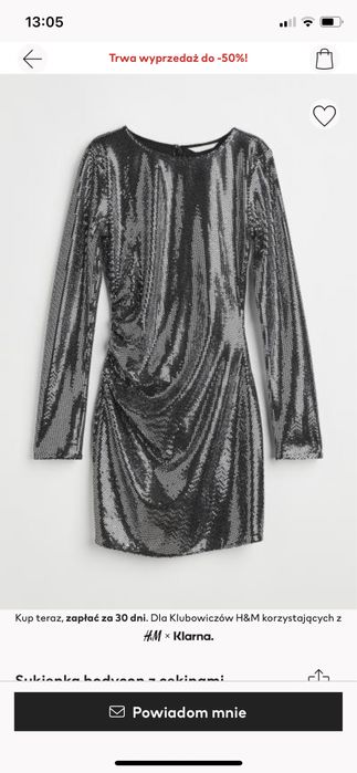 Sukienka bodycon z cekinami H&M M