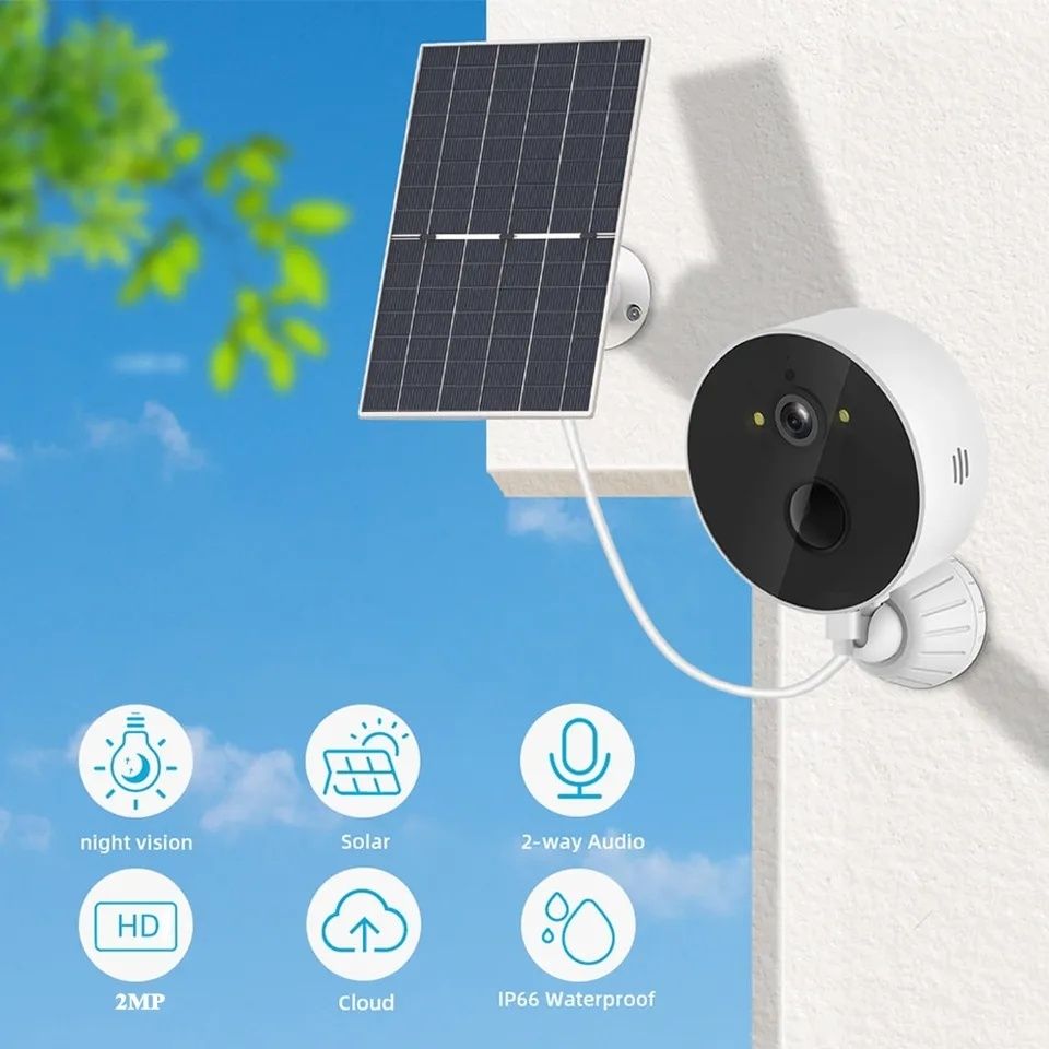 (NOVAS) Camera vigilância Wi-Fi IP c painel solar, veja em todo mundo