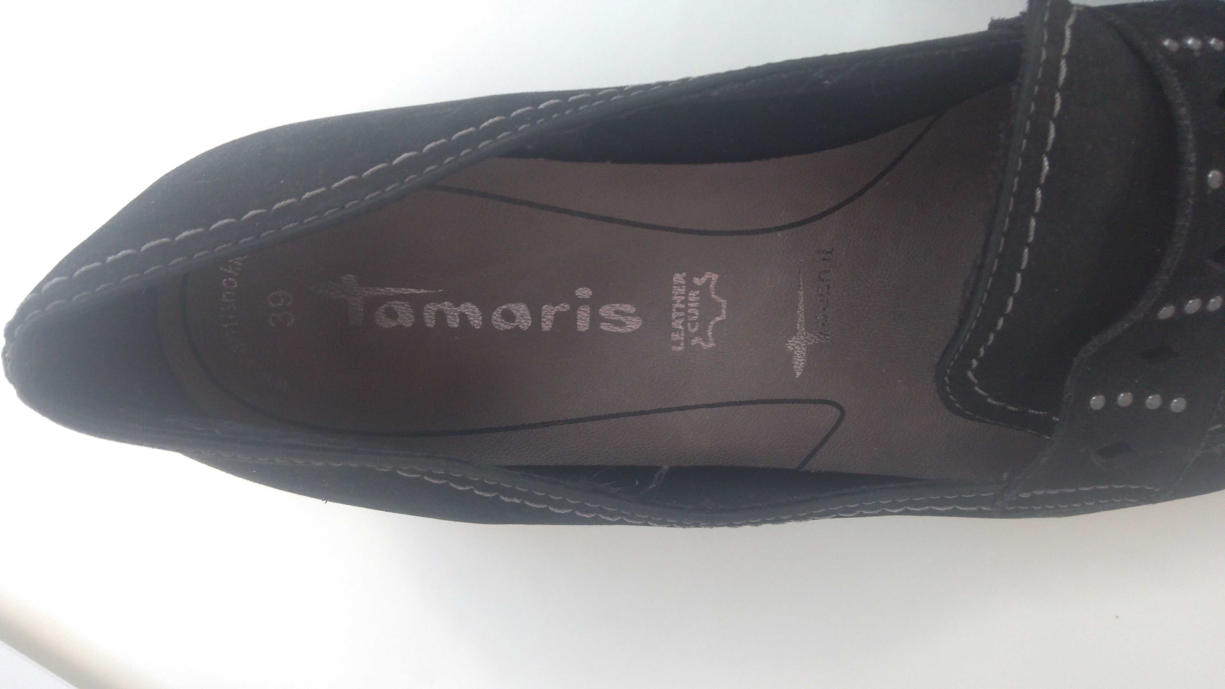 Buty skórzane Tamaris rozmiar 39 Czarne