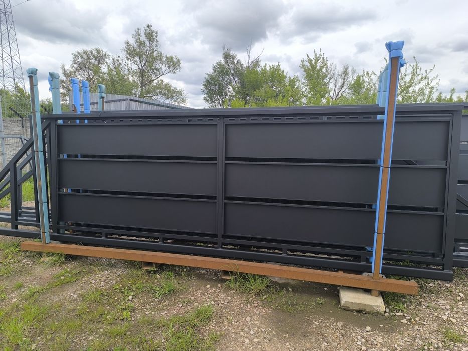 Brama przesuwna panelowa 5mx1,72m, ocynk ogniowy+RAL,