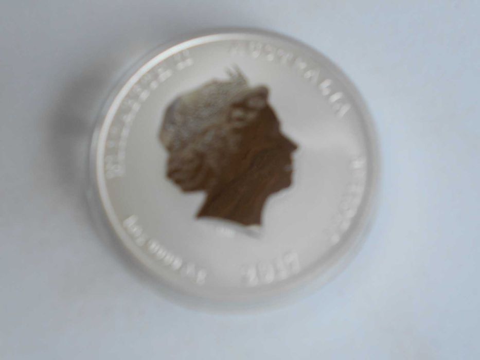 Moeda Australiana de uma onça de prata.