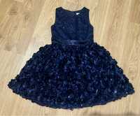 Granatowa, kobaltowa sukienka, 122