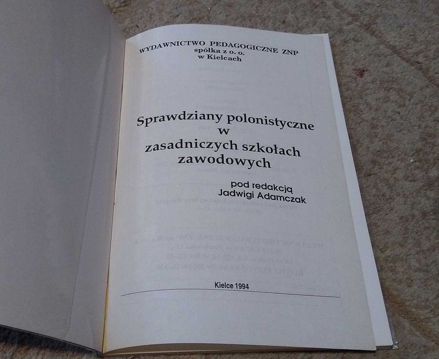 Sprawdziany polonistyczne w zasadniczych szkołach zawodowych Adamczak