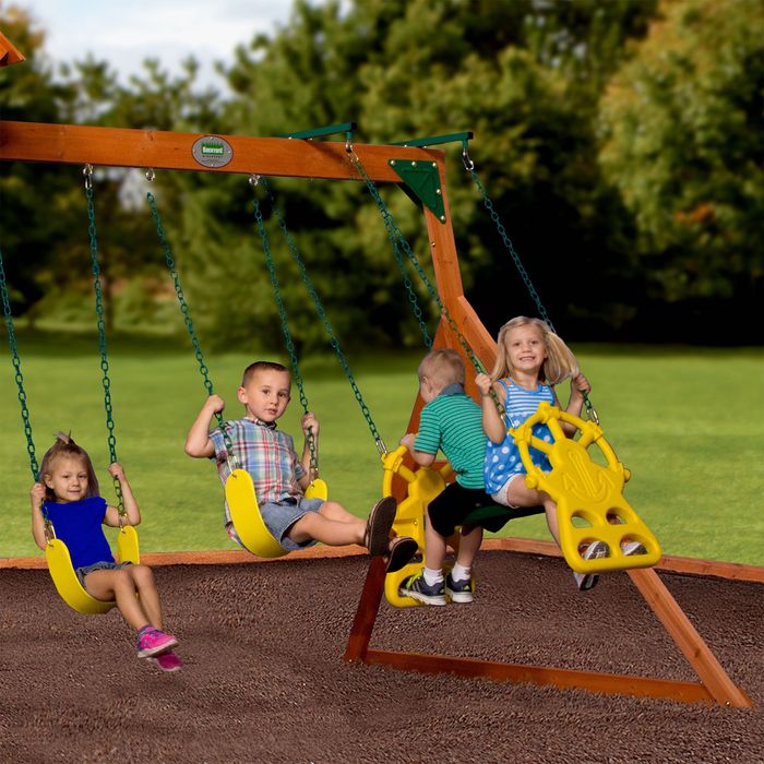 Plac zabaw ATLANTIS Ogrodowy Place Zabaw Drewniane Huśtawka Domek