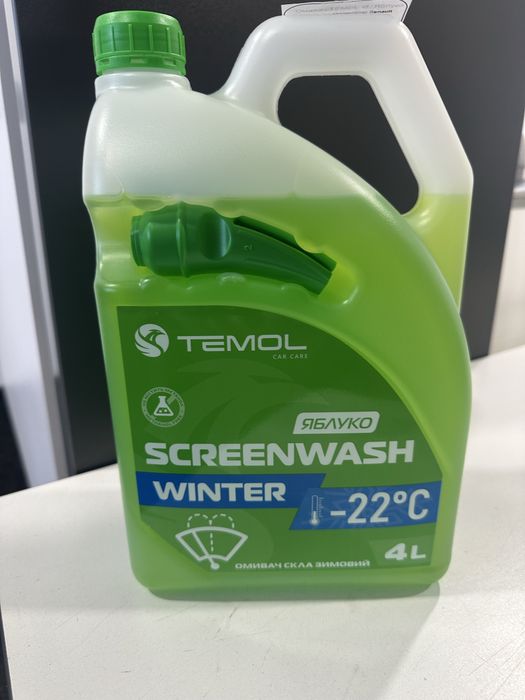 Омивач скла зимовий TEMOL WINTER SCREENWASH Зелене Яблуко, 4Л