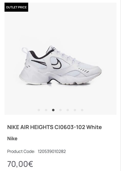 Оригінальні жіночі кросівки Nike Air Heights white, 38-38,5 р,24-24,5
