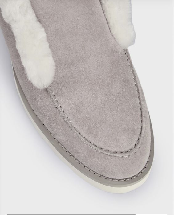 Лофери  PRPY сірий замш хутро