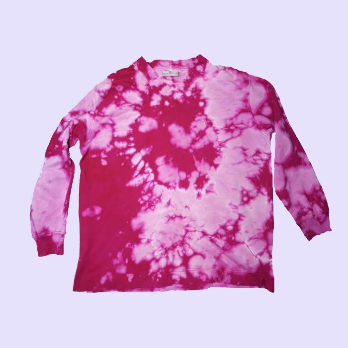 bluza tie dye handmade custom ręcznie farbowana różowo czerwona