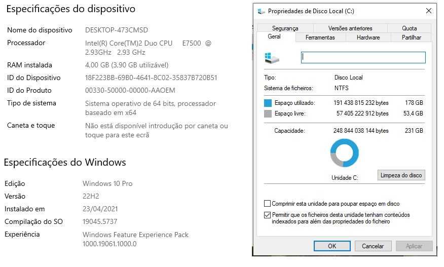 Computador Secretária Completo HP + Monitor LCD HP Compaq LA1951g 19"