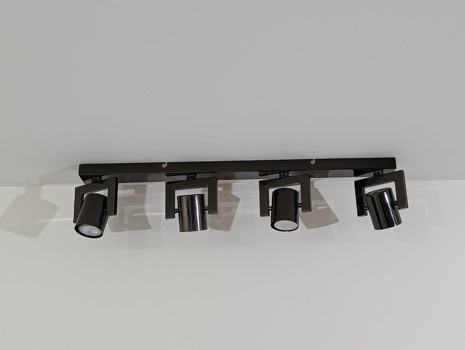 Lampa sufitowa. Loft Czarna 4 reflektory