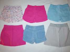 6x spodenki r. 110/116 krótkie spódniczka różowe na lato dziewczynki