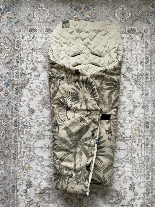 Makaszka otulacz do fotelika do wózka śpiworek w małpki polska marka