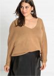 B.P.C sweterek dzianinowy karmelowy w serek ^48/50