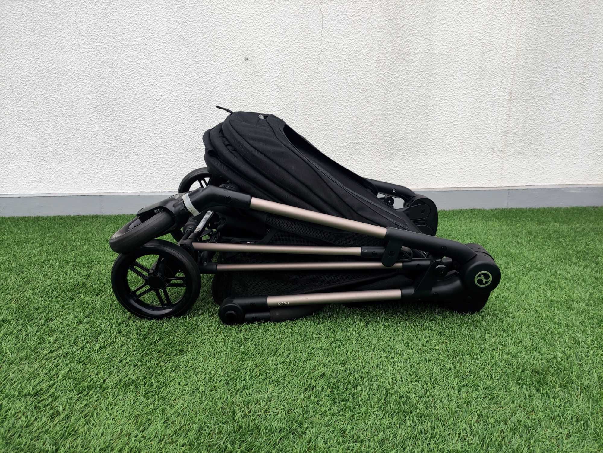 Cybex Melio carrinho ultraleve preto + Cybex Aton M I-Size Preto Ovo