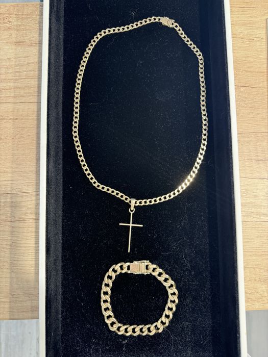 Lancuszek i bransoletka zloto585 174g