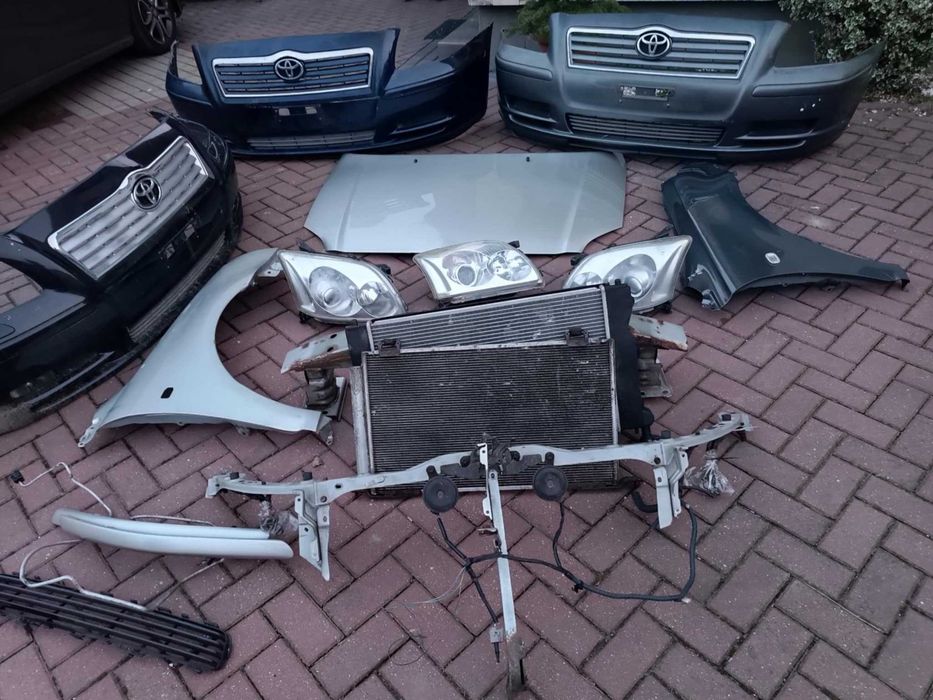 Toyota Avensis t25 zderzak błotnik maska chłodnice pas reflektory  8p4