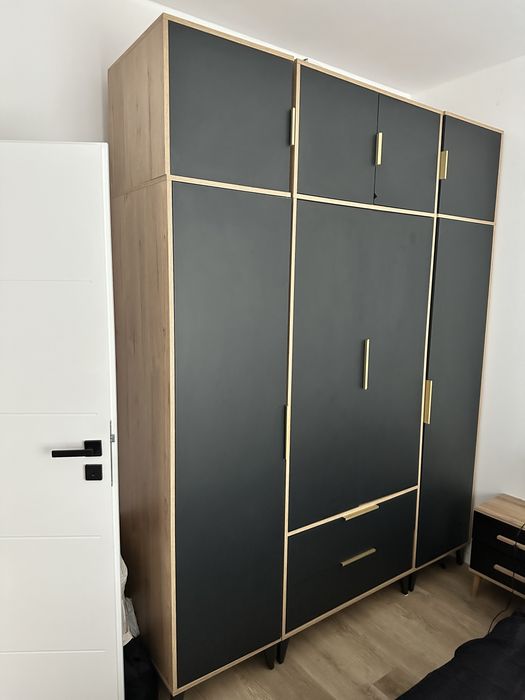 Szafa Floryda BODZIO Meble kolor grafit/ dąb soma ciemny