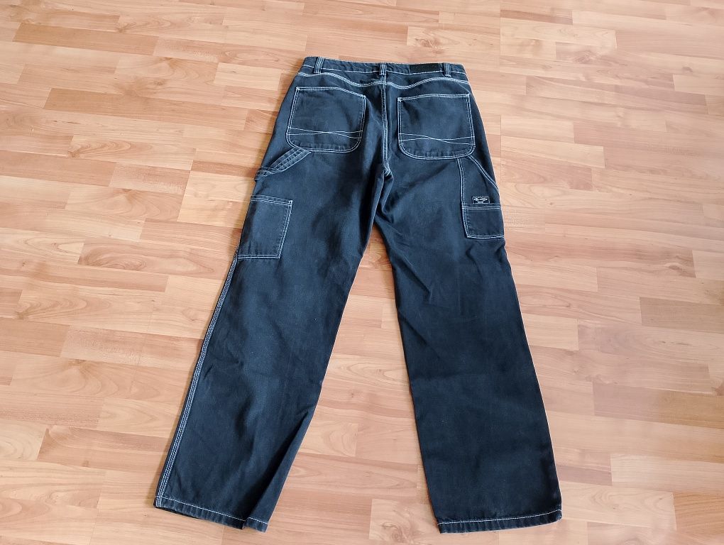 Spodnie jeansy Bershka cargo bojówki carpenter y2k vintage alternativ