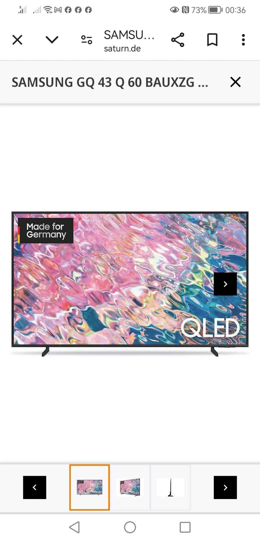 Tv Samsung gq43q60BAUXZG QLED