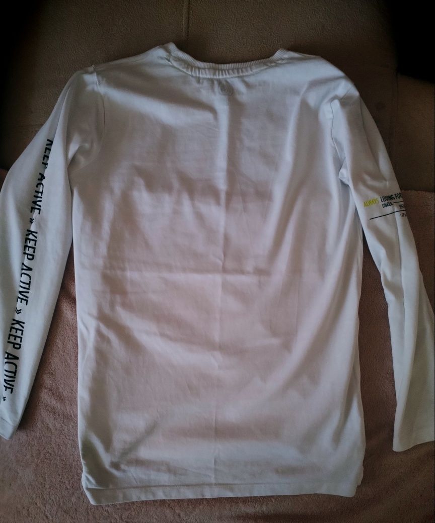 Bluzka koszulka t-shirt z długim rękawem chłopięca biała Cool Club Smy