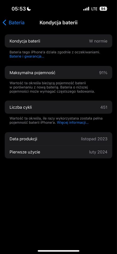 Smartfon iPhone 15 Pro 128GB 5G 6.1" Tytan czarny