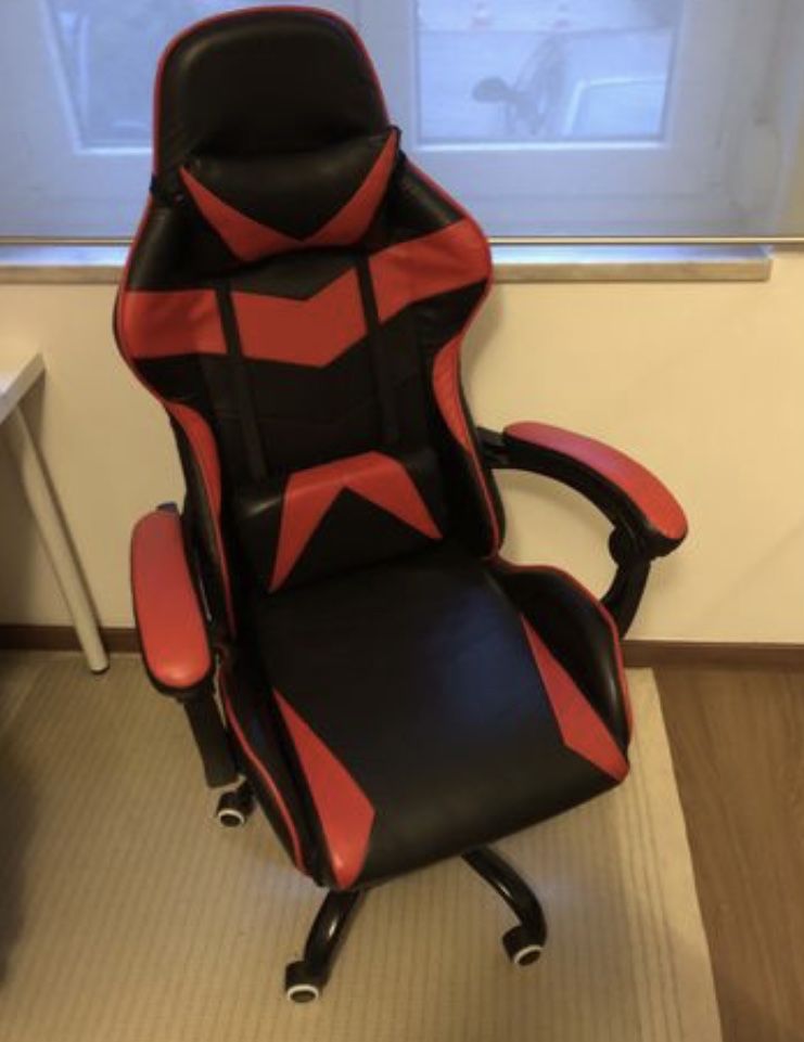 Cadeira Gaming INSMA (até 150kg) vermelha e preta