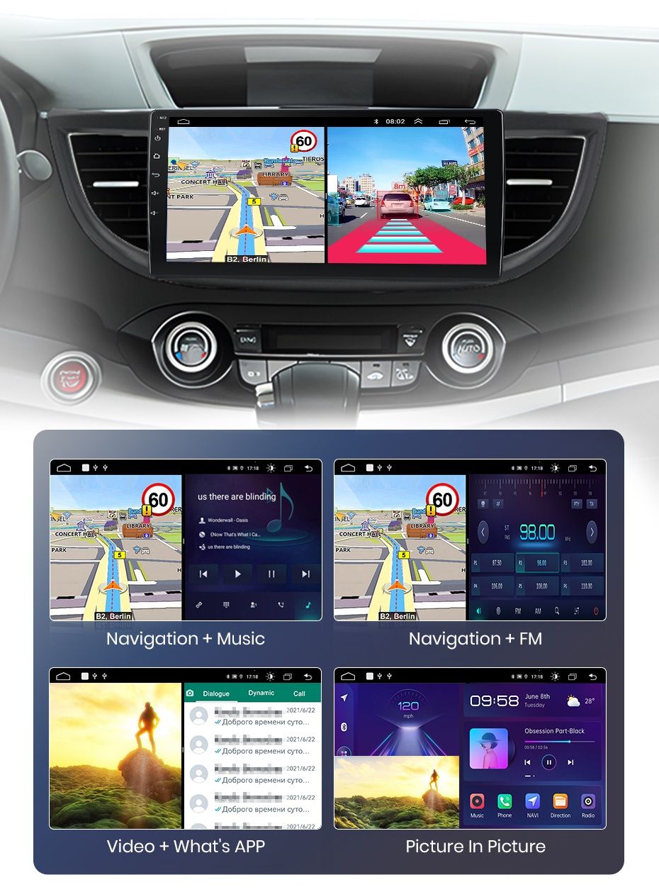 Rádio android Honda Cr-V 2012-16 CARPLAY WIFI GPS BT novo