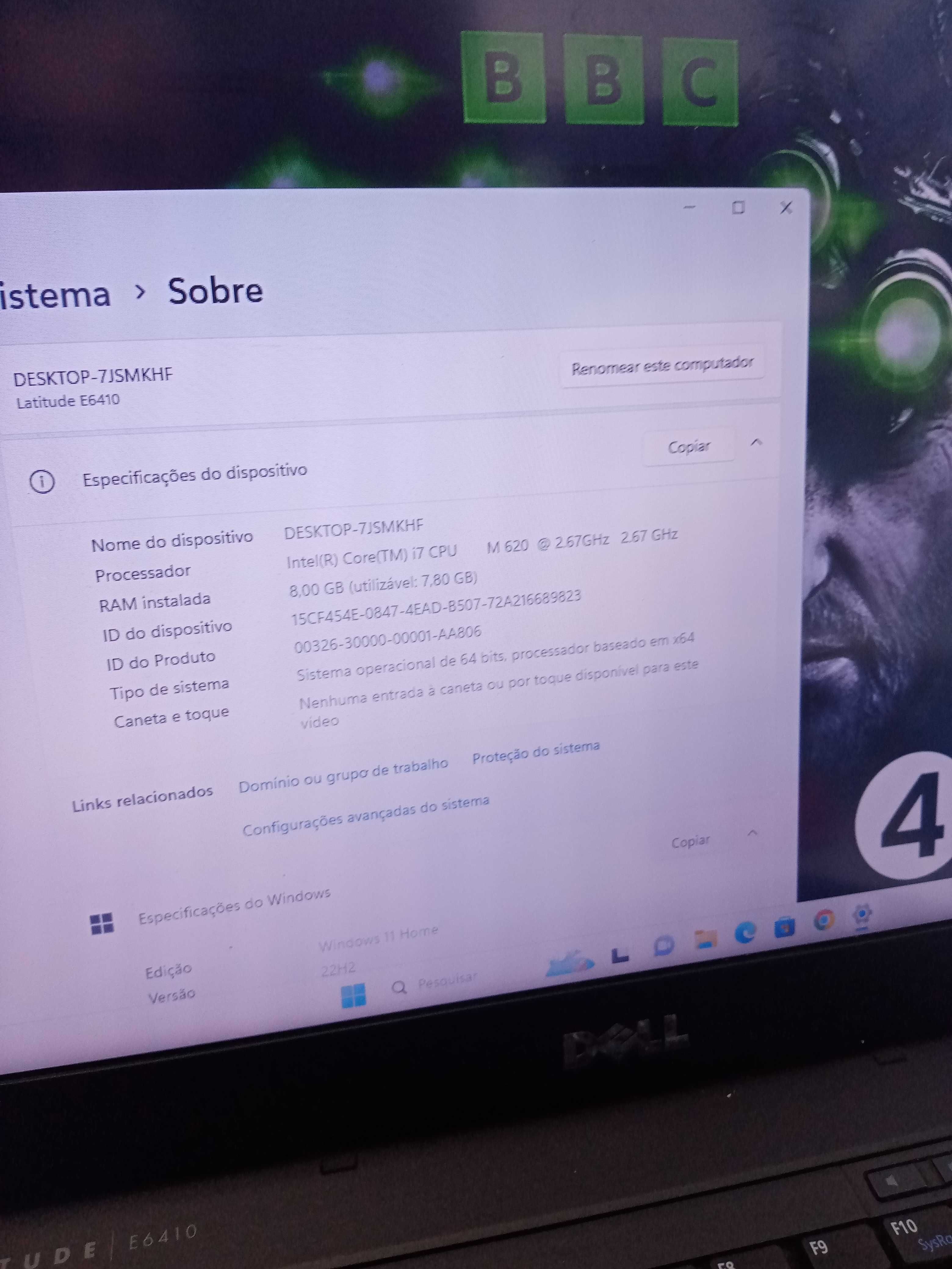 Portátil DELL Latitude E6410 Core i7 i7-640M