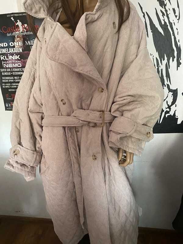 Wow ! Mega Oversize Płaszcz Pikowany Plus Size 52/54