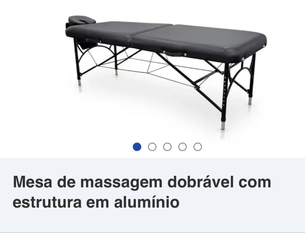 Marquesa de massagem dobravel com estrutura em aluminio