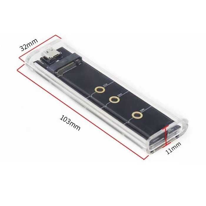 Obudowa dysku SSD Kieszeń NVMe+SATA M.2 NGFF USB 3.1 USB-C 4TB 10Gbps