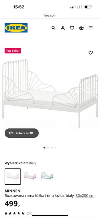 Łóżko rosnące Ikea Minnen białe