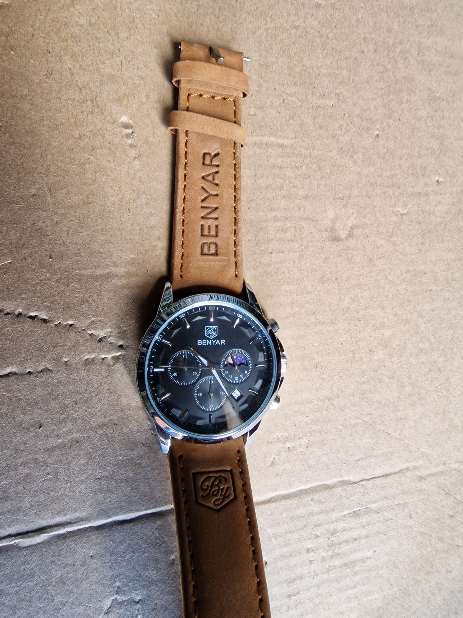Zegarek Męski Elegancki Benyar Chronograf nowy za pół ceny