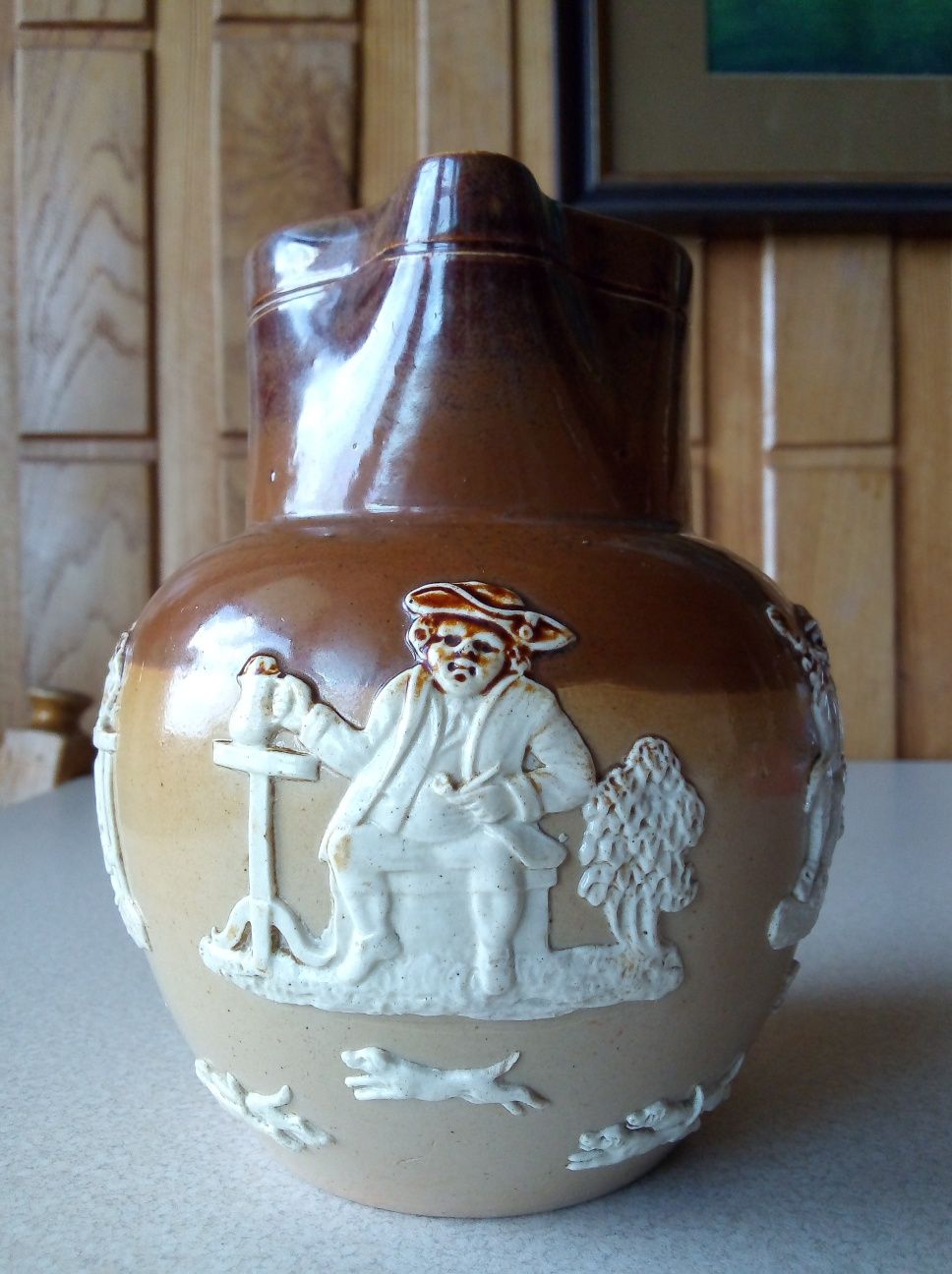 XIX wiek  kamionka ceramika dzbanek mlecznik antyk