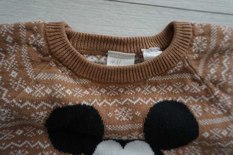 brązowy sweter~ Disney~ h&m r.74 jak nowy