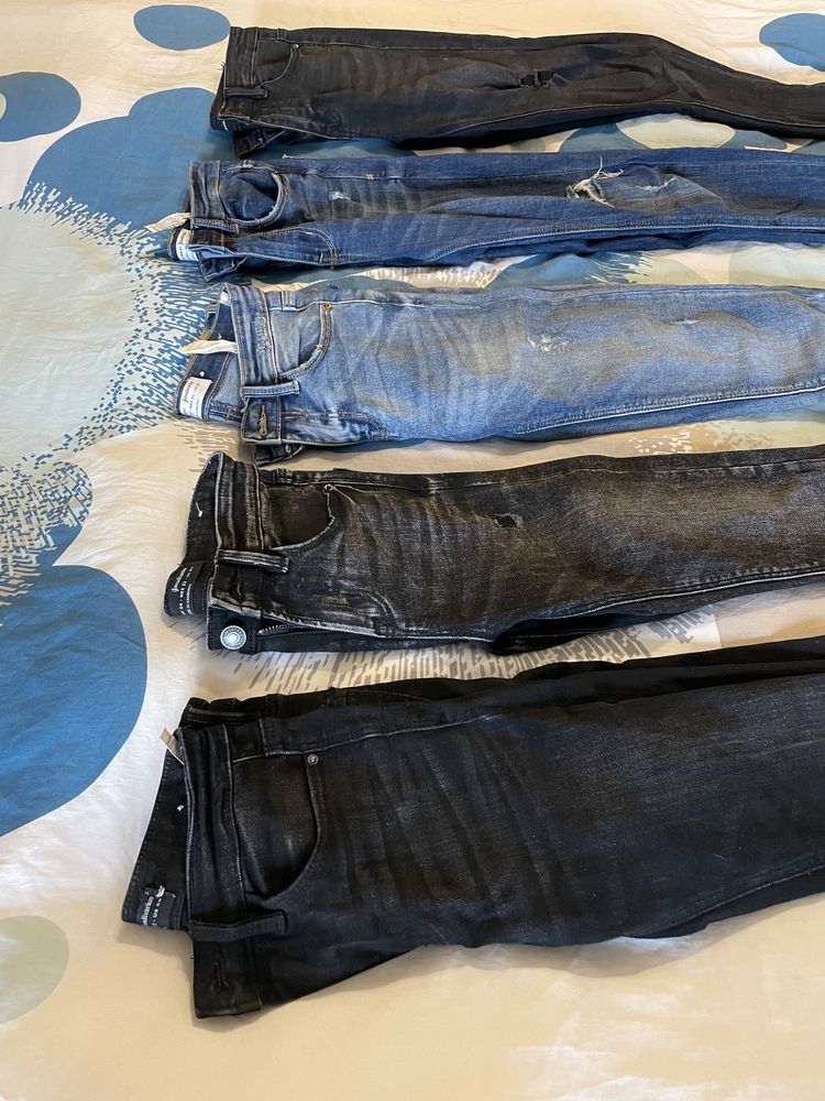 5 par jeansów spodni stradivarius zara levis wrangler lee 32/34 xs xxs