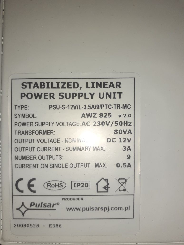 Zasilacz stabilizowany PULSAR