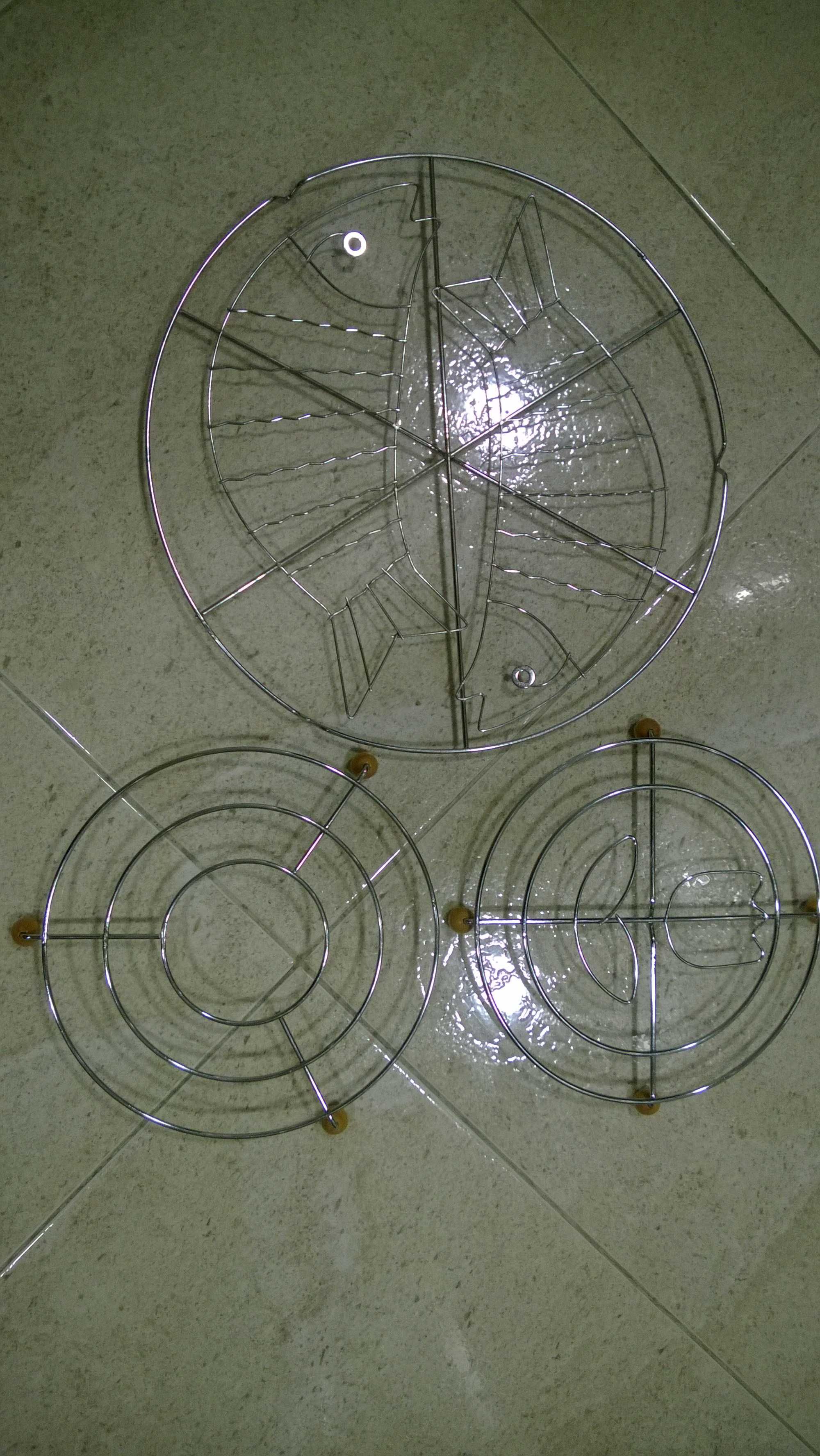 Conjunto 3 bases para tachos e panelas, em inox